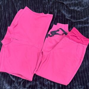 Figs hot pink Scrub set XXS top and SP bottom
